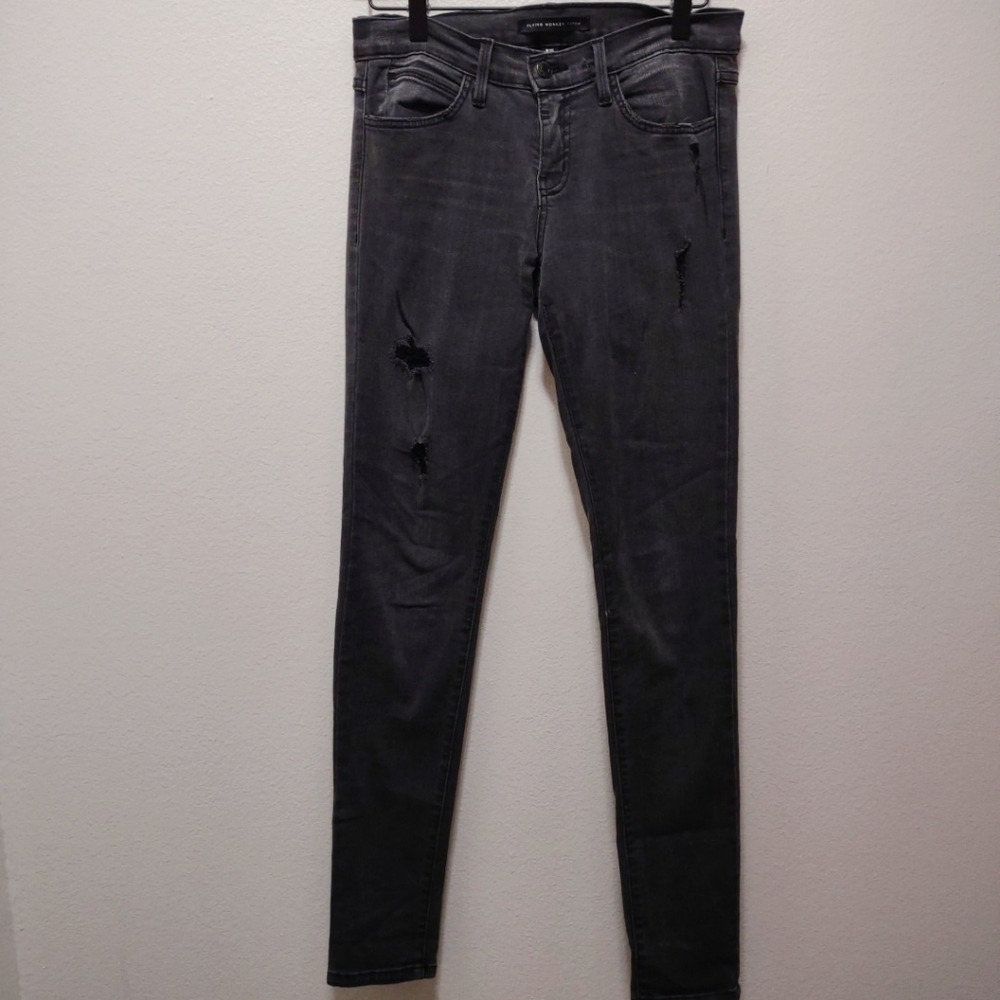 Flying Monkey Black Distressed Skinny Leg Denim Jeans 26